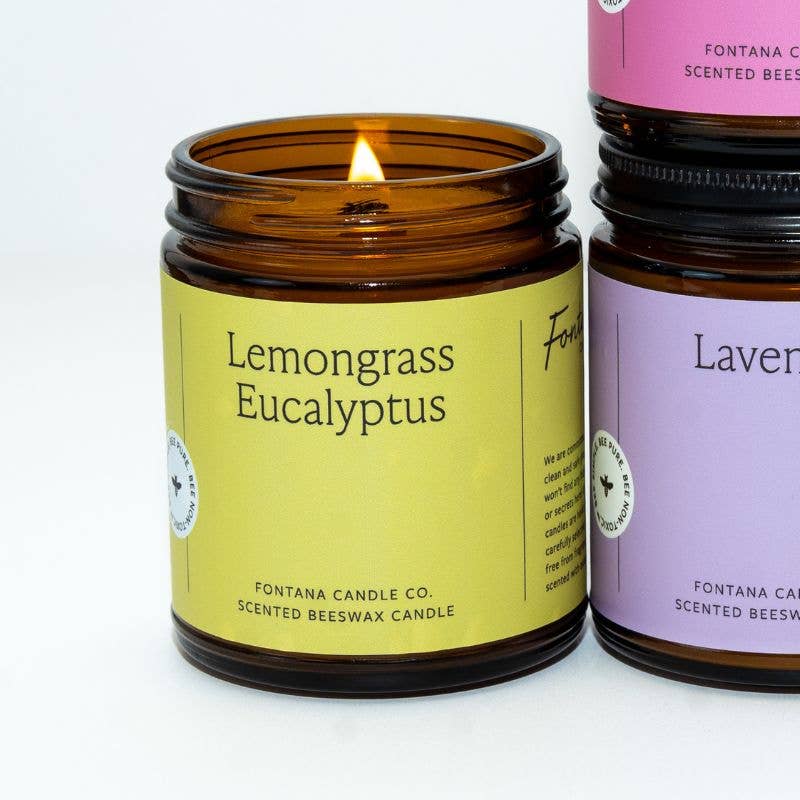 Fontana Candle Co. - Lemongrass Eucalyptus Beeswax & Essential Oil Jar Candle