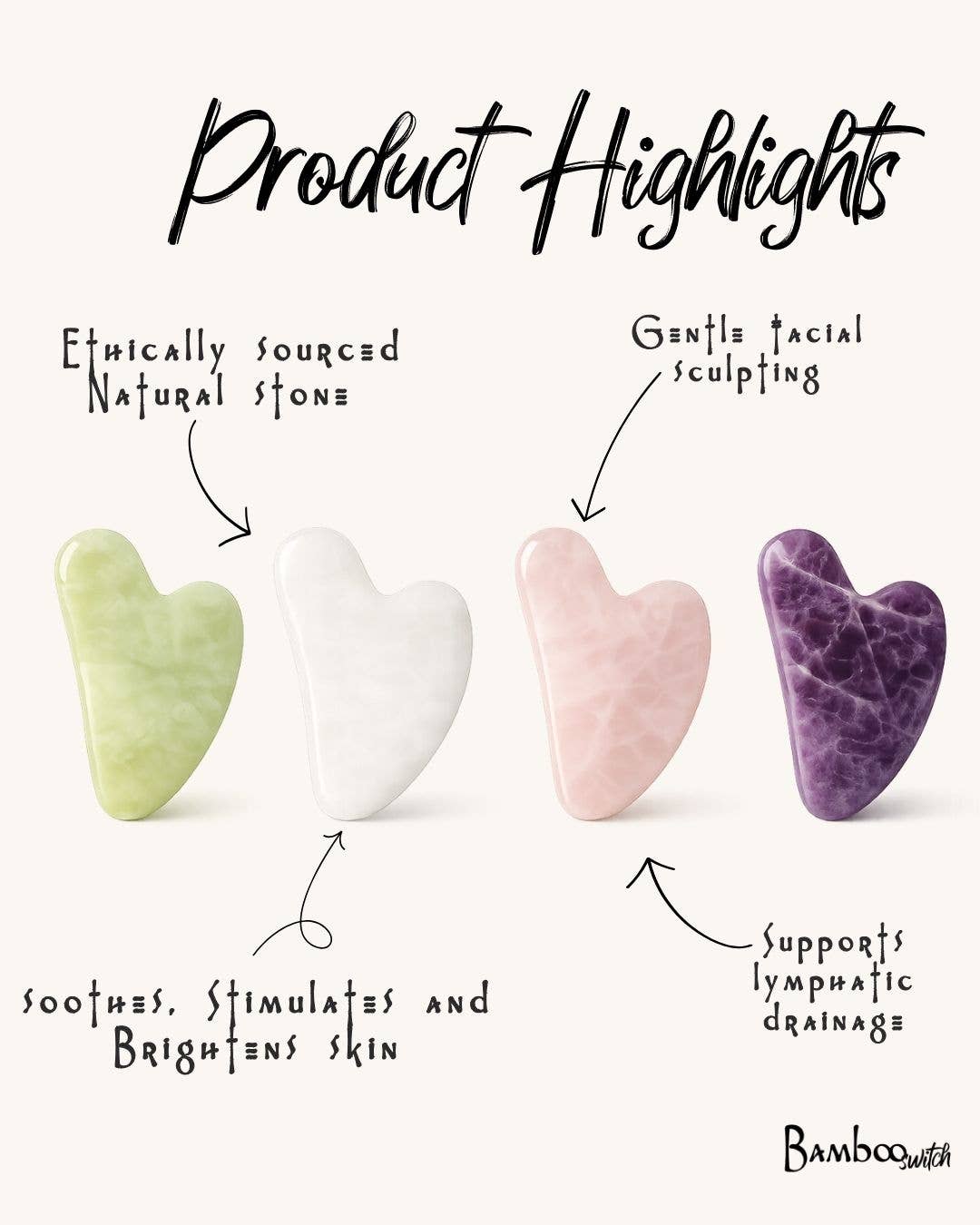 Bamboo Switch - Gua Sha Stone | Facial Stone | Self Care Bestseller