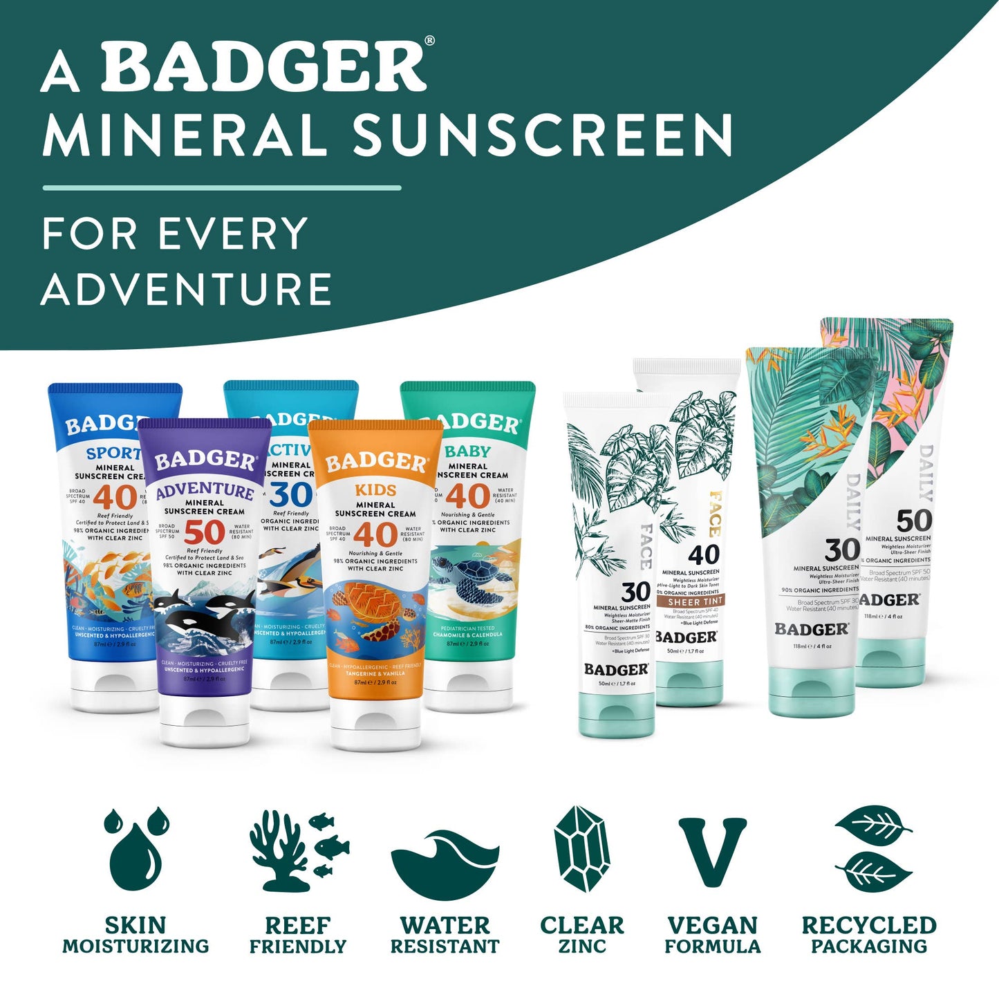 Badger - Badger Mineral Daily Sunscreen SPF 50, with Zinc Oxide
