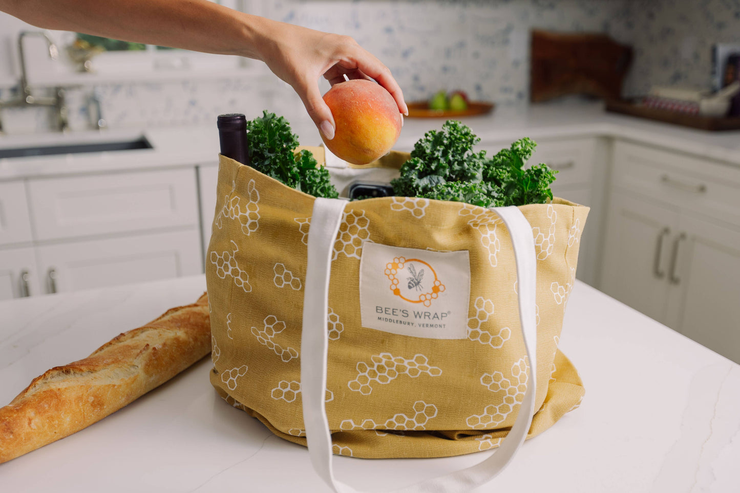 Bee's Wrap - Bees Wrap Reusable Market Tote - Organic Cotton Shopping Bag