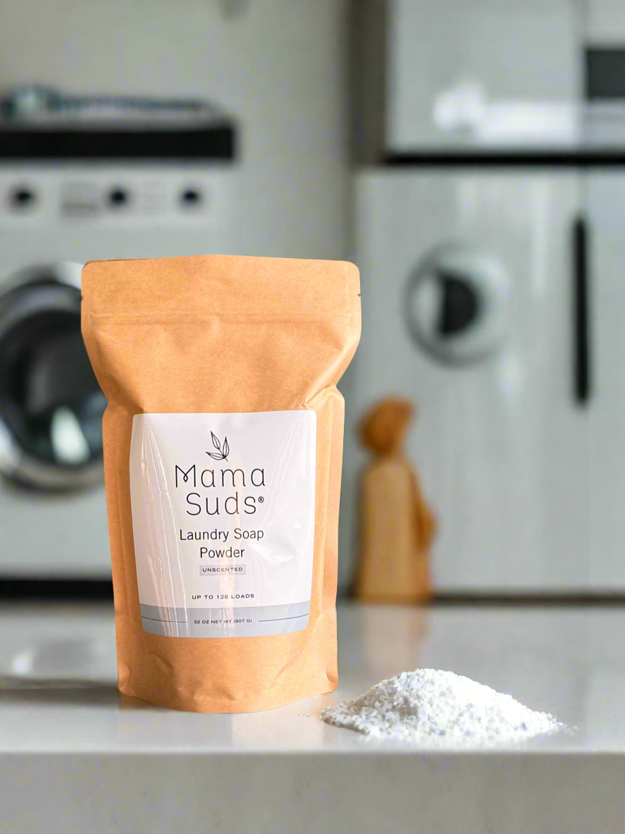 MamaSuds | Non-toxic Household Cleaners + Real Soap - Laundry Soap Powder - Peppermint BULK