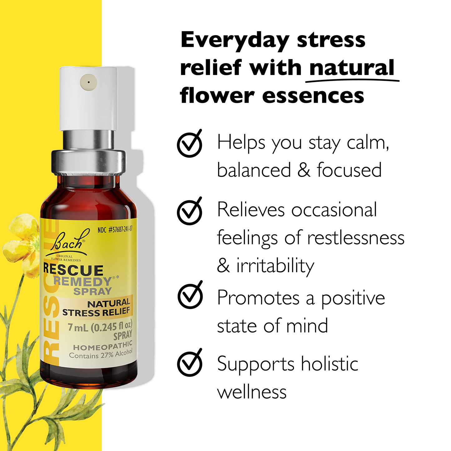 RESCUE & Bach Original Flower Remedies - Bach Rescue Remedy Natural Stress Relief Spray