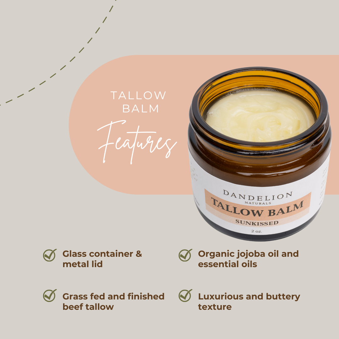 Dandelion Naturals - Citrus Tallow Balm with Organic Jojoba Oil - Sunkissed