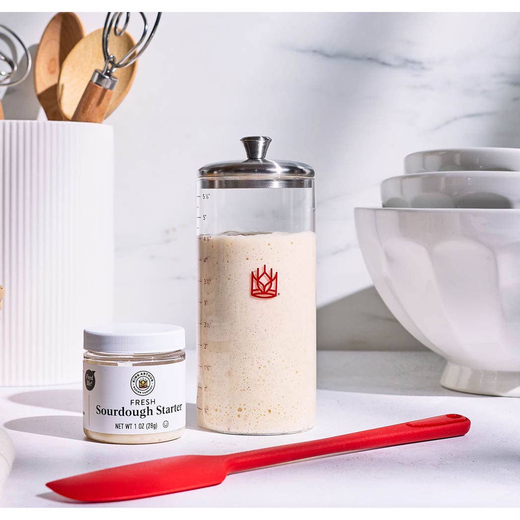 HIC - Harold Import Co. - Petite Glass Sourdough Storage Crock Set