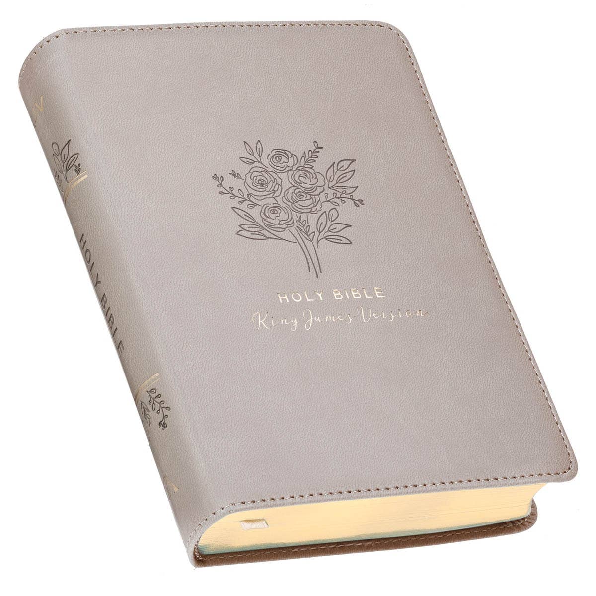 Christian Art Gifts - KJV Bible Compact Faux Leather, Taupe