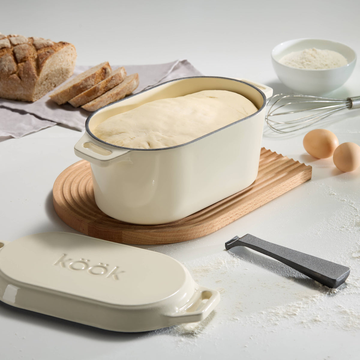 Kook - Kook Dutch Oven with Lid, Enameled Cast Iron, 3.4 qt