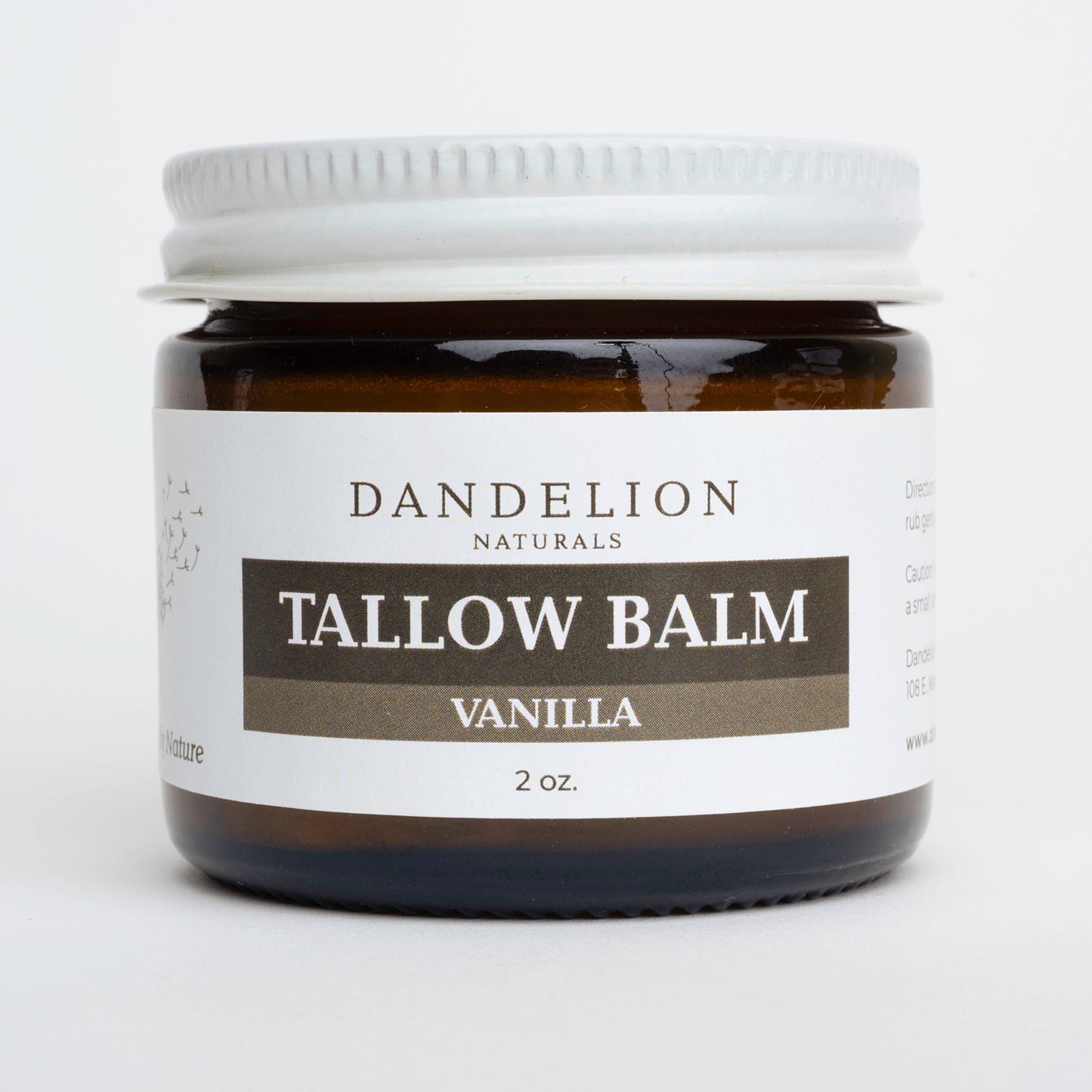 Dandelion Naturals - Grass Fed Tallow Balm with Organic Jojoba Oil & Vanilla