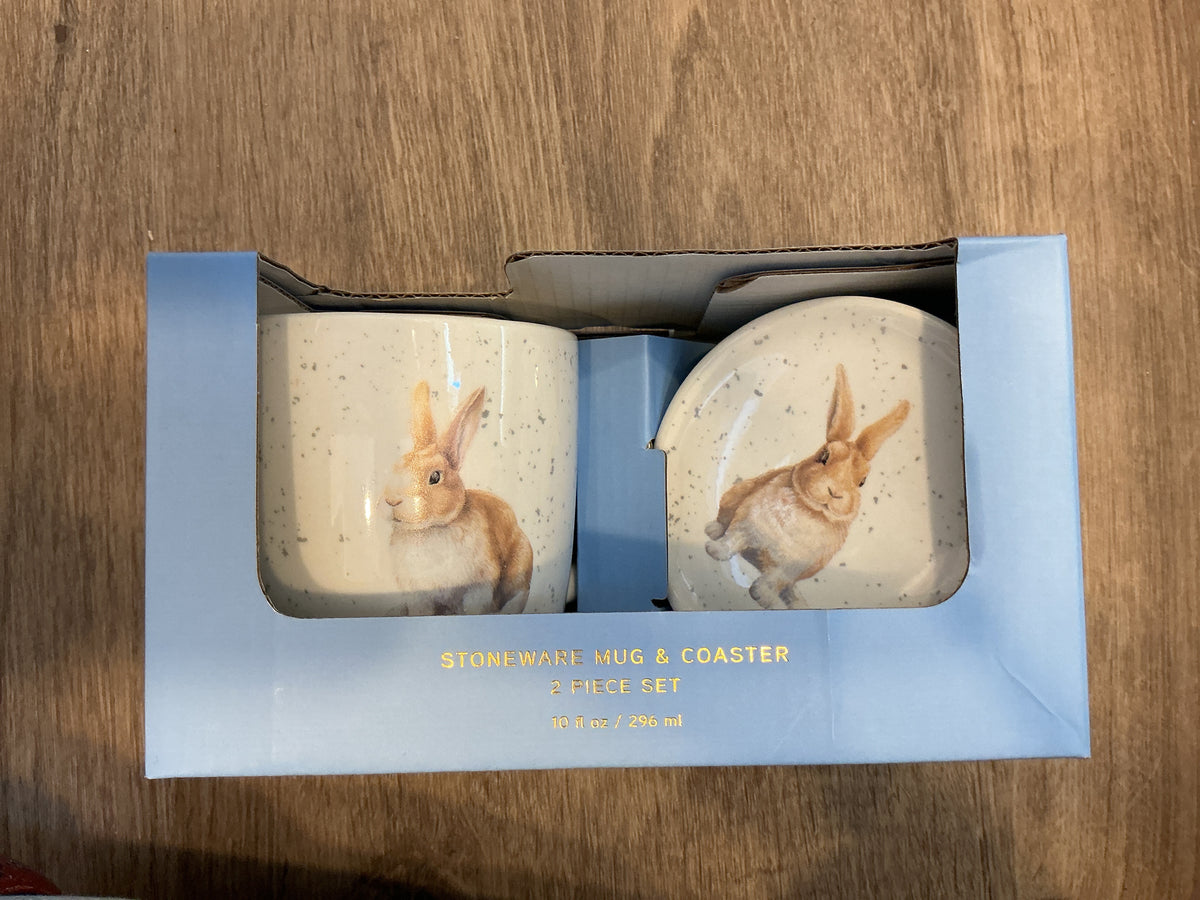 Simple and Sweet- Stoneware Mug & Coaster set