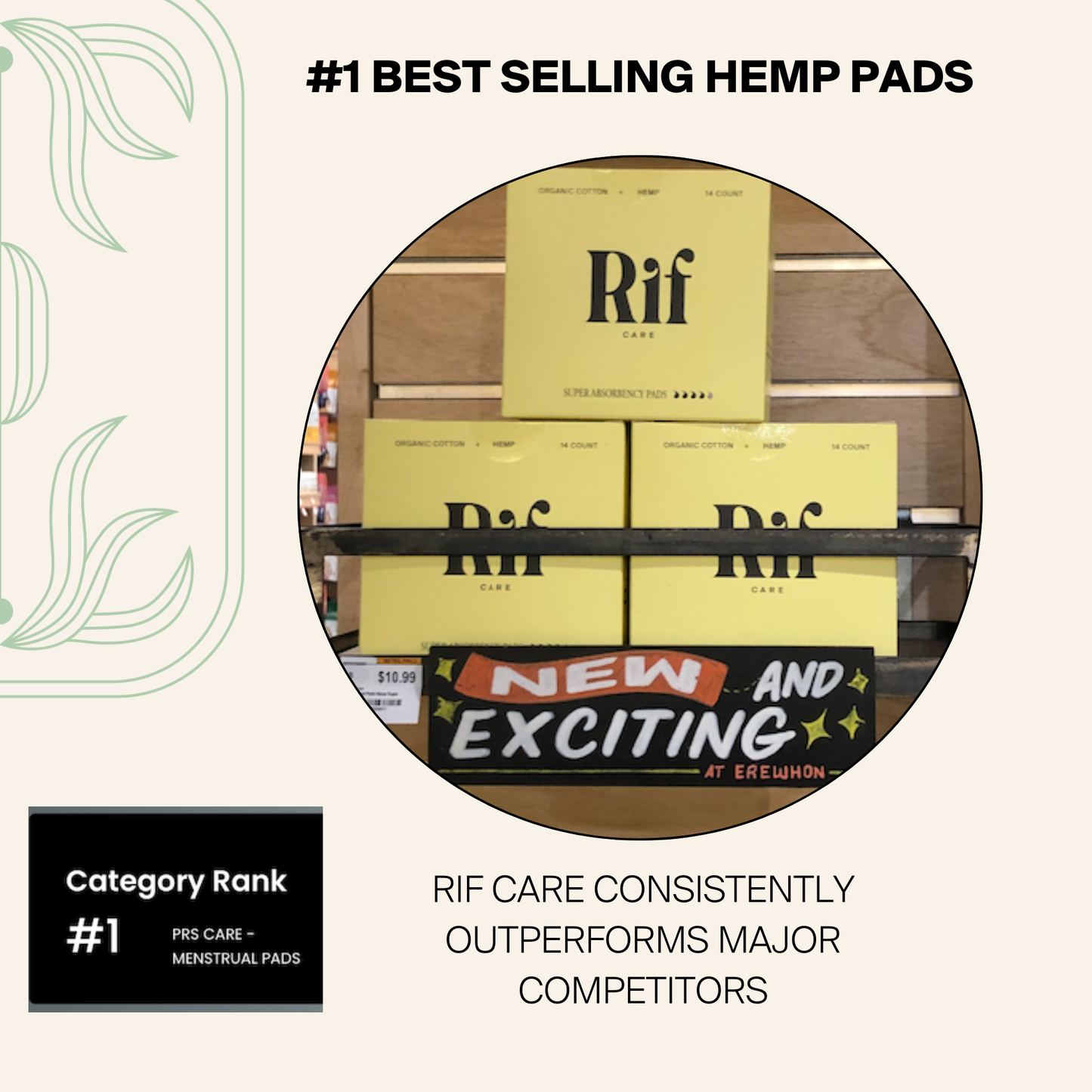 Rif Care - Super (12 ct) Organic Biodegradable Hemp Fiber Pads