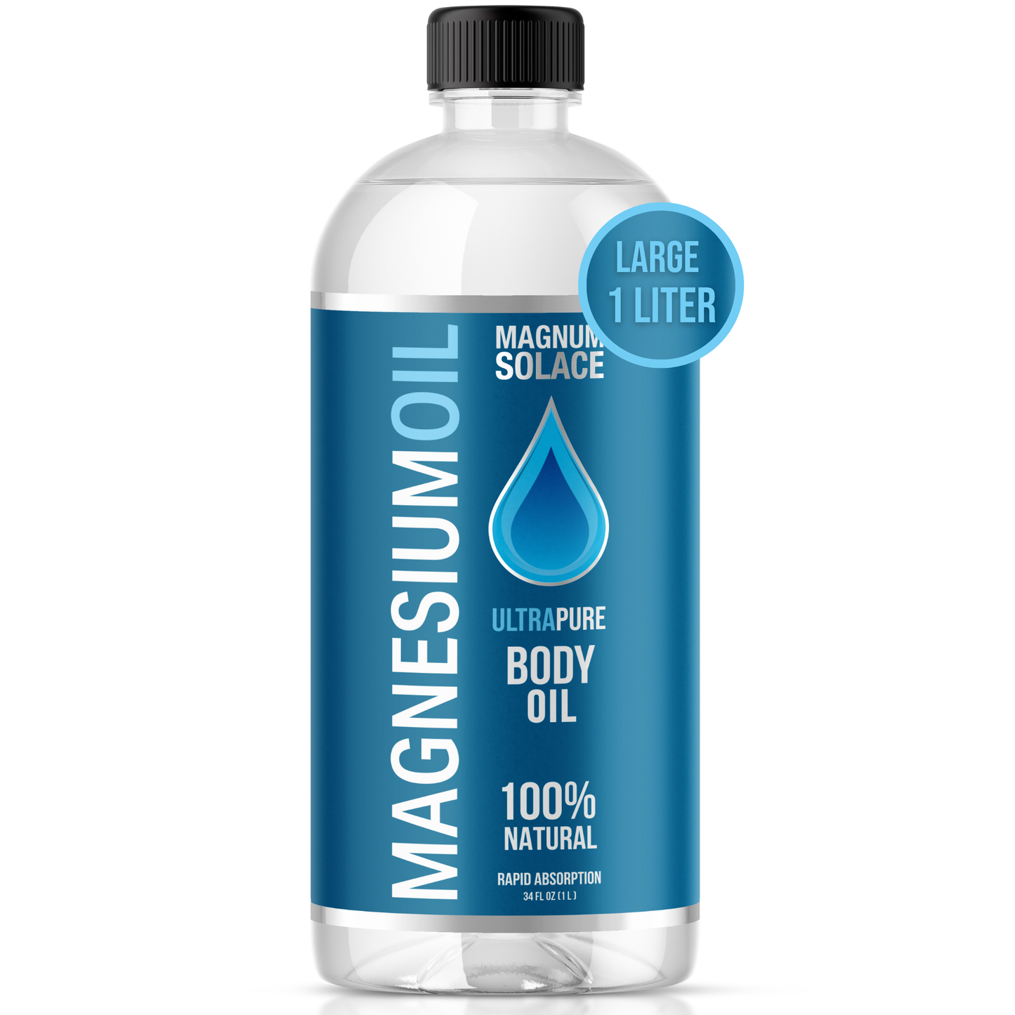 Magnum Solace - Magnesium Oil Spray for Restless Legs, Sleep, Muscle Relief: 64 oz Half Gallon