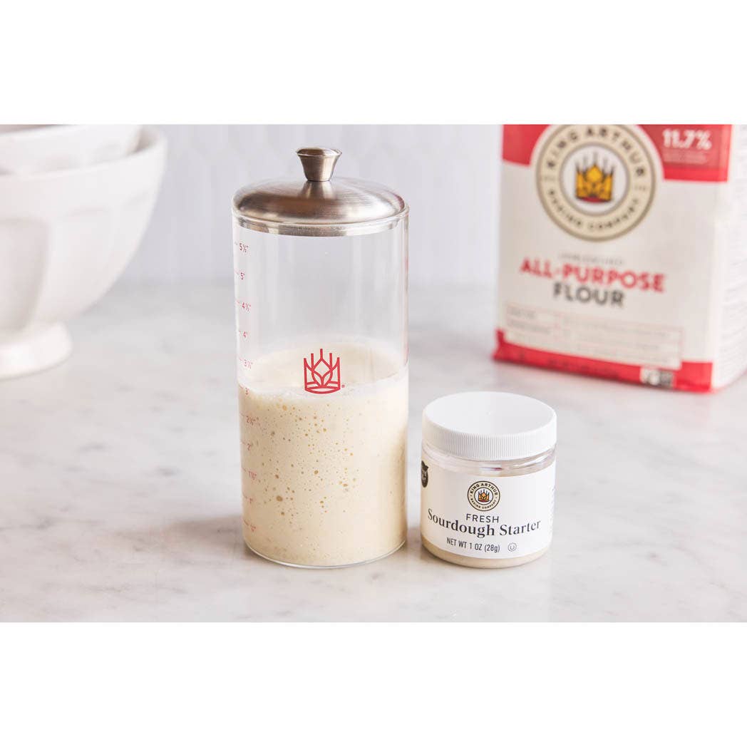 HIC - Harold Import Co. - Petite Glass Sourdough Storage Crock Set