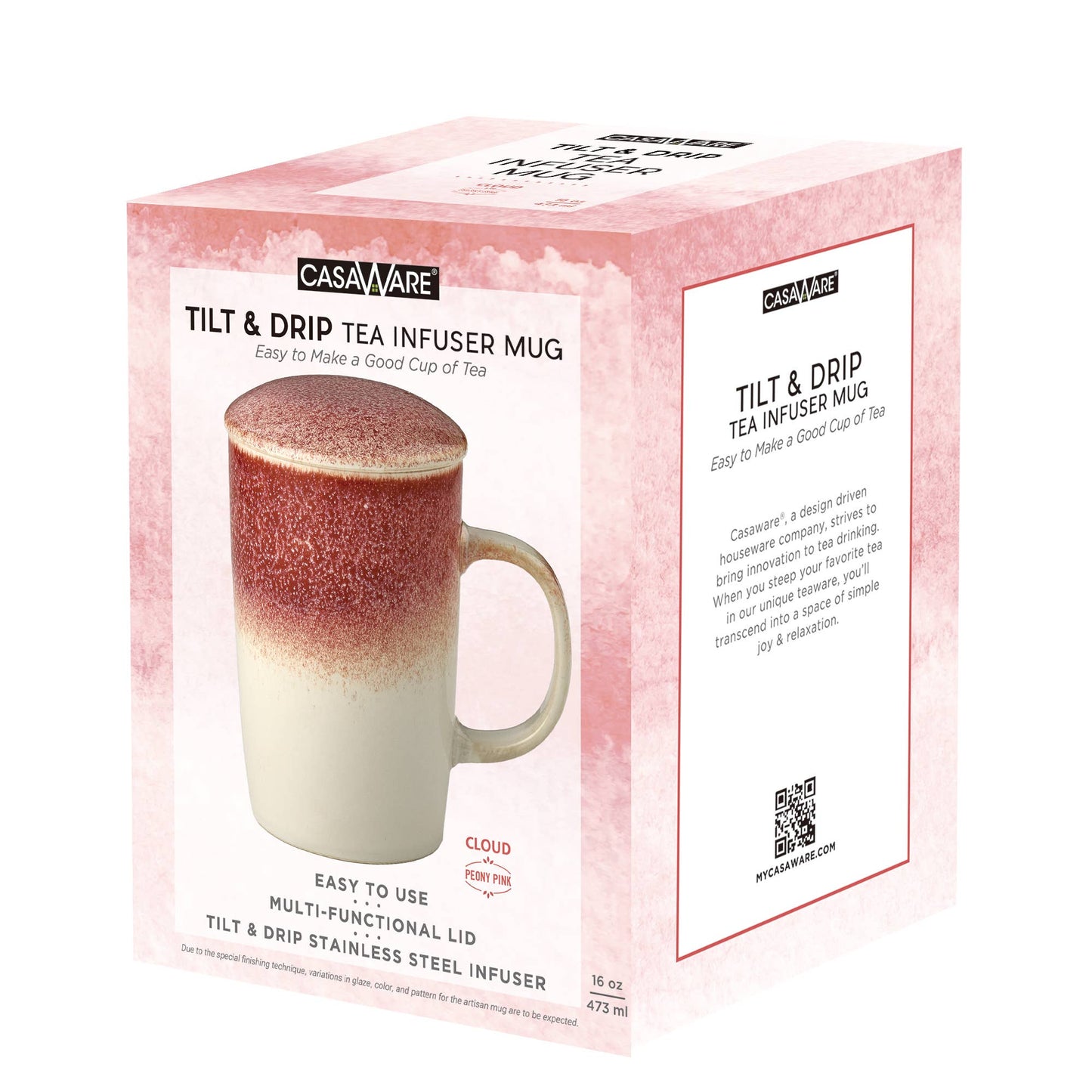 CasaWare - 16 oz Tea Infuser Mug CLOUD