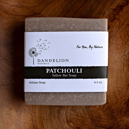 Dandelion Naturals - Patchouli Tallow Bar Soap | Tallow Skin Care | Bar Soap