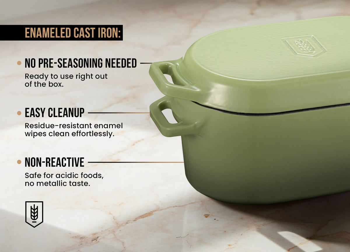 Kook - Kook Dutch Oven with Lid, Enameled Cast Iron, 3.4 qt