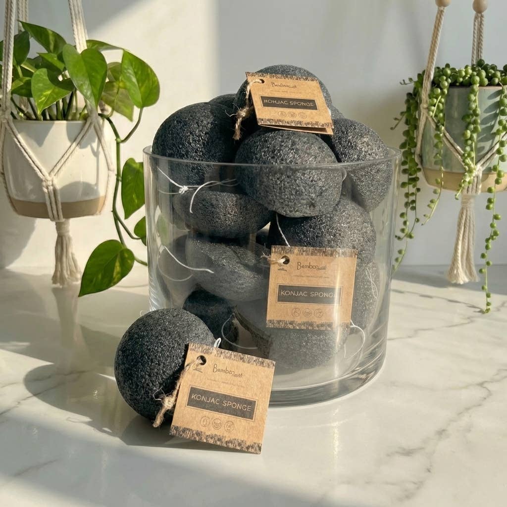 Bamboo Switch - Natural Konjac Facial Cleansing Sponge | Charcoal