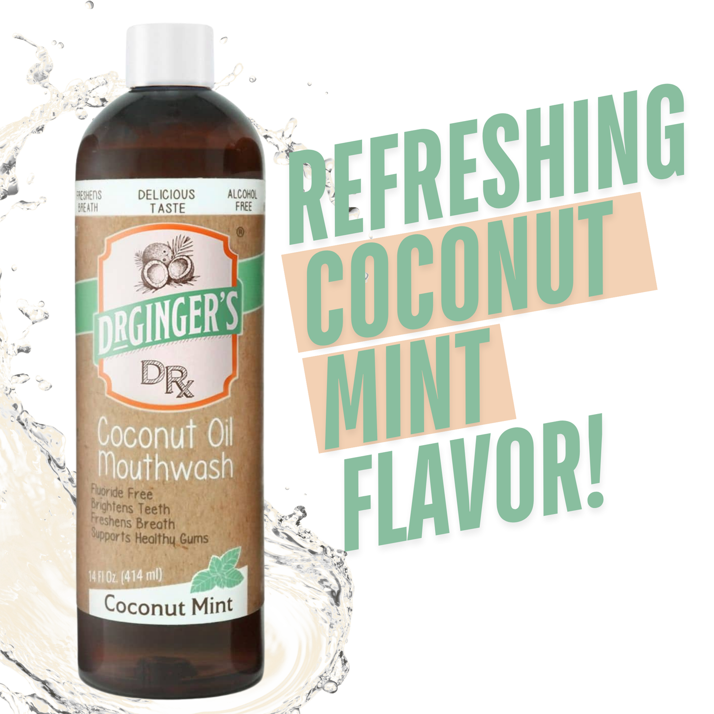 Dr. Gingers - Coconut Oil Mouthwash | Fluoride-Free Oil Pulling Mouthwash