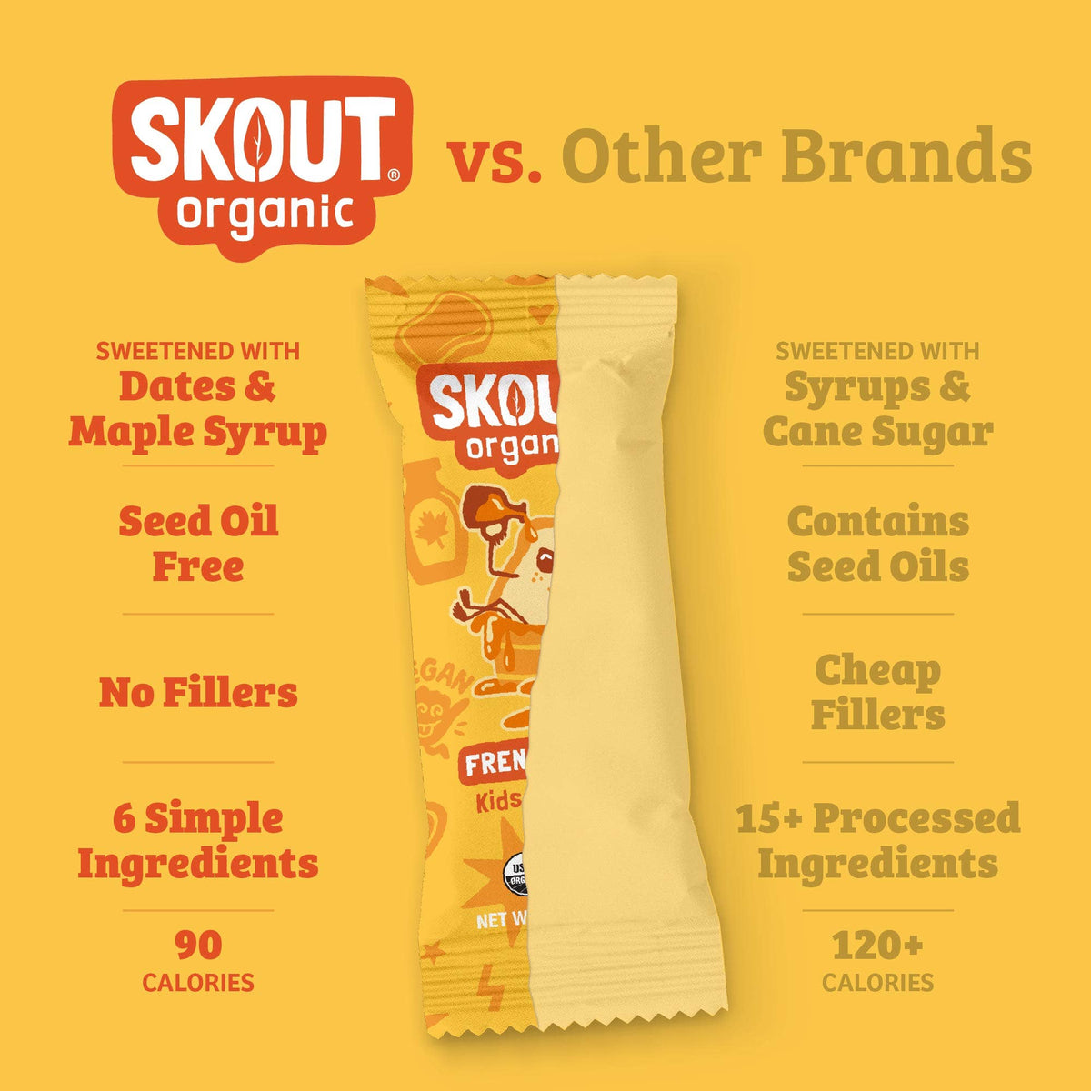 Skout Organic - Skout Organic French Toast Kids Snack Bar | Plant-Based
