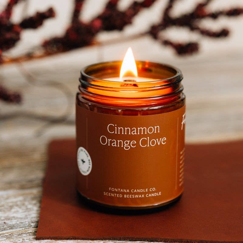 Fontana Candle Co. - Cinnamon Orange Clove Beeswax & Essential Oil Jar Candle