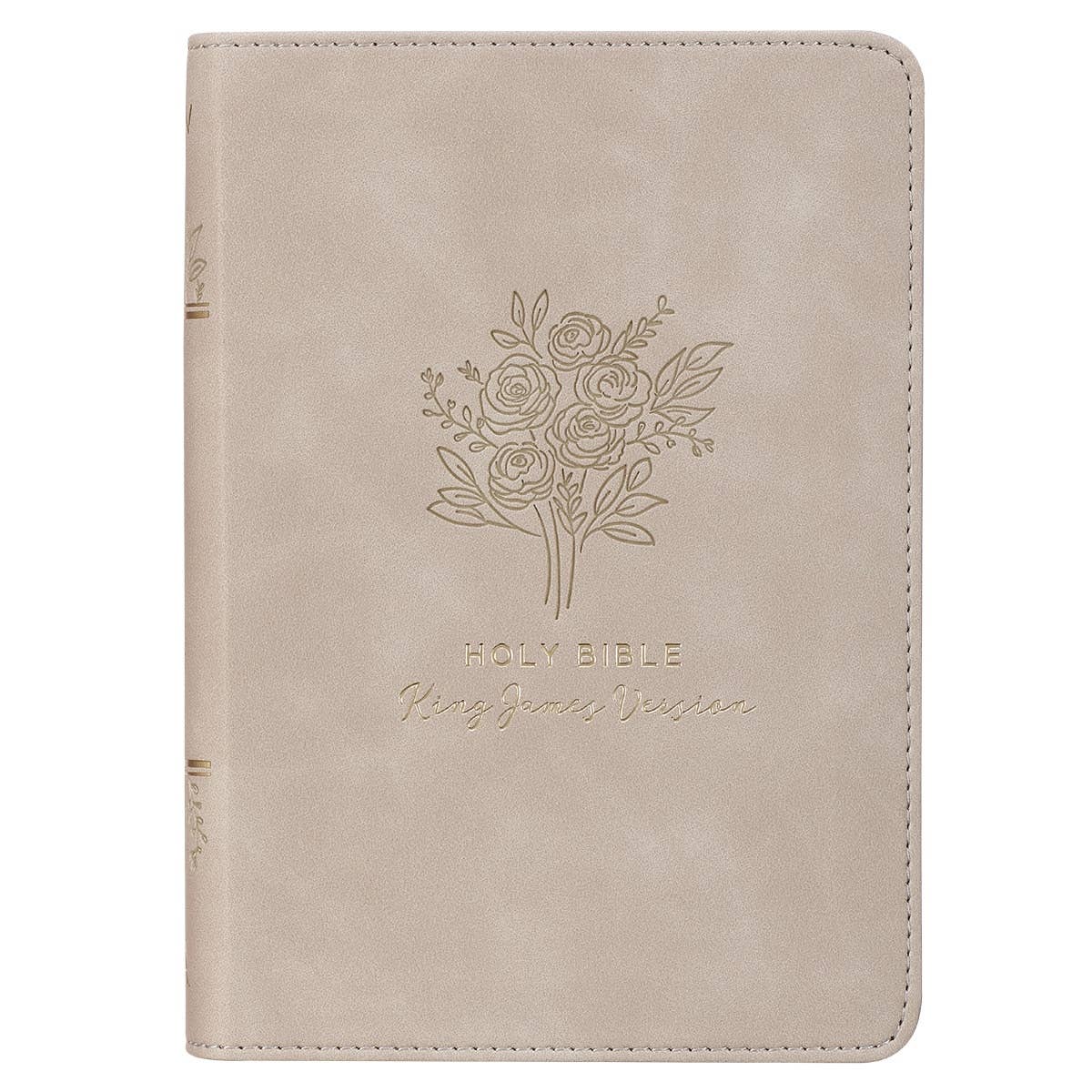Christian Art Gifts - KJV Bible Compact Faux Leather, Taupe