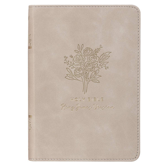 Christian Art Gifts - KJV Bible Compact Faux Leather, Taupe