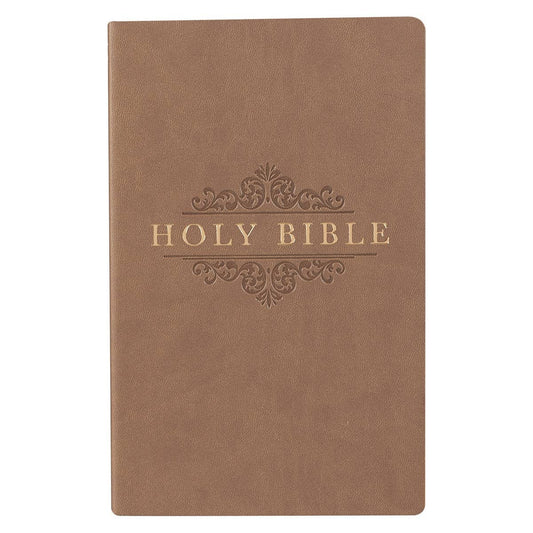 Christian Art Gifts - KJV Bible Gift & Award Faux Leather, Tan