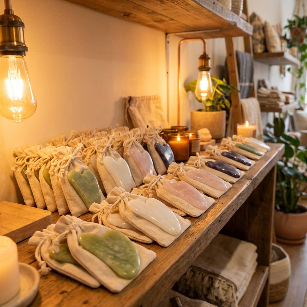 Bamboo Switch - Rose Quartz Gua Sha | Facial Stone | Earth Day Bestseller