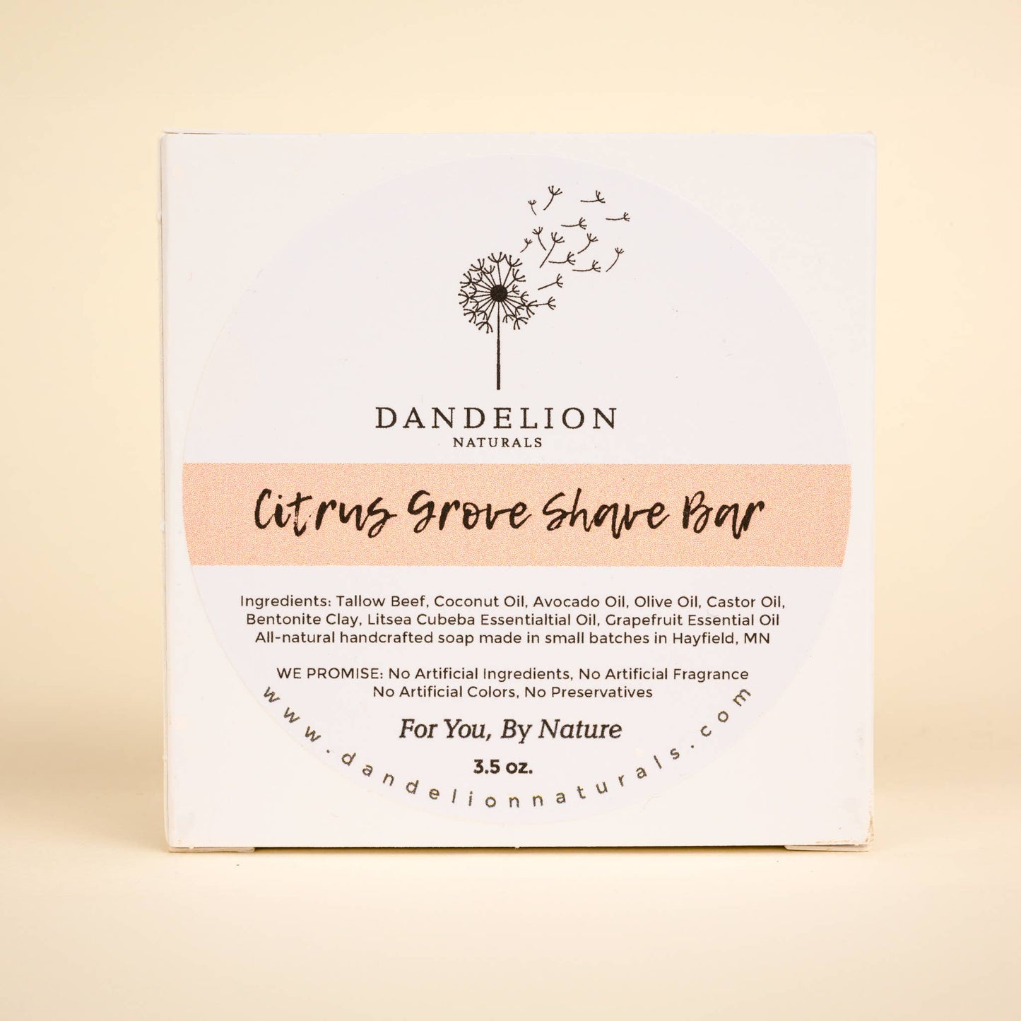 Dandelion Naturals - Shave Bar | Shave Puck | Tallow Shave Soap | Citrus Grove