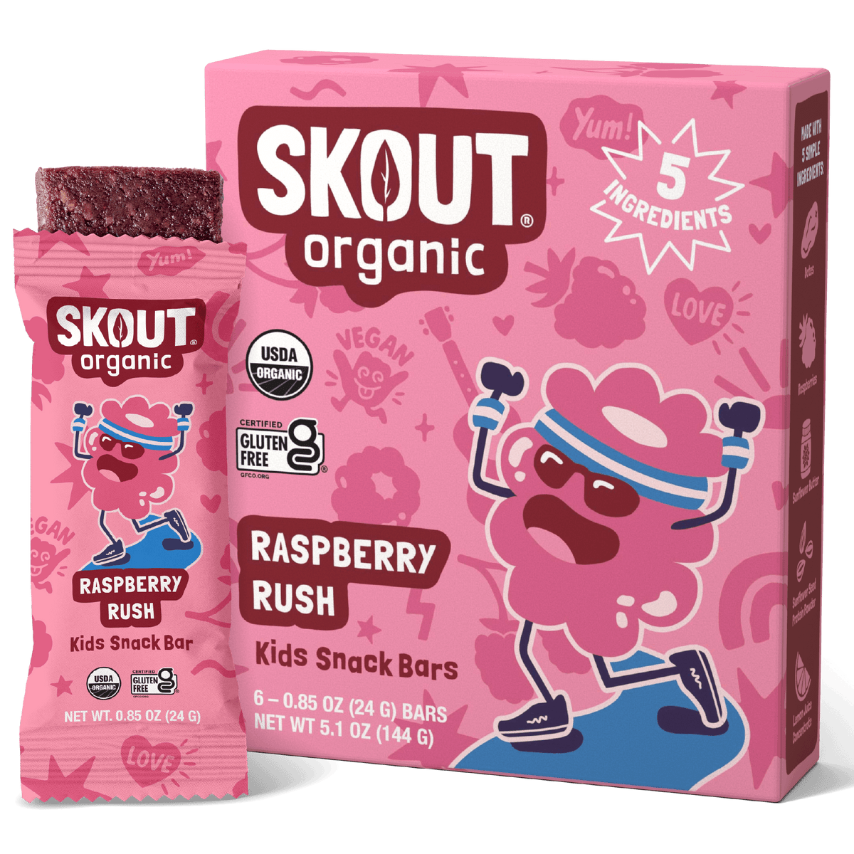 Skout Organic - Skout Organic Raspberry Rush Kids Snack Bar | Nut-Free