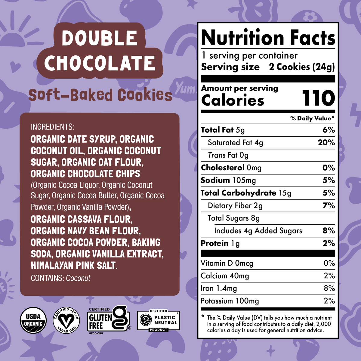 Skout Organic - Skout Organic Double Chocolate Soft Baked Cookies