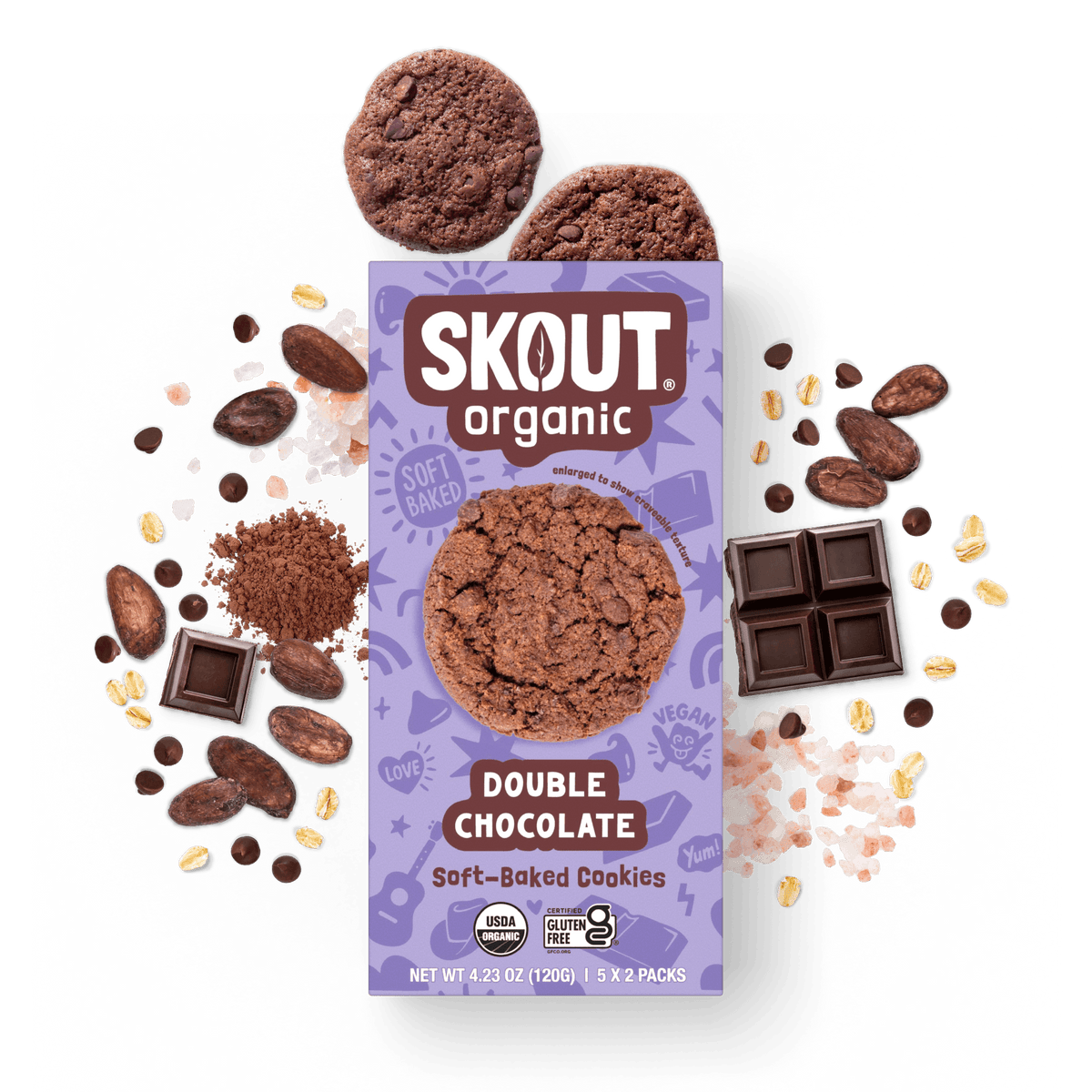 Skout Organic - Skout Organic Double Chocolate Soft Baked Cookies