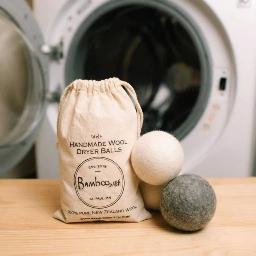 Bamboo Switch - Set of 6 Organic Wool Dryer Balls | Earth Day Bestseller