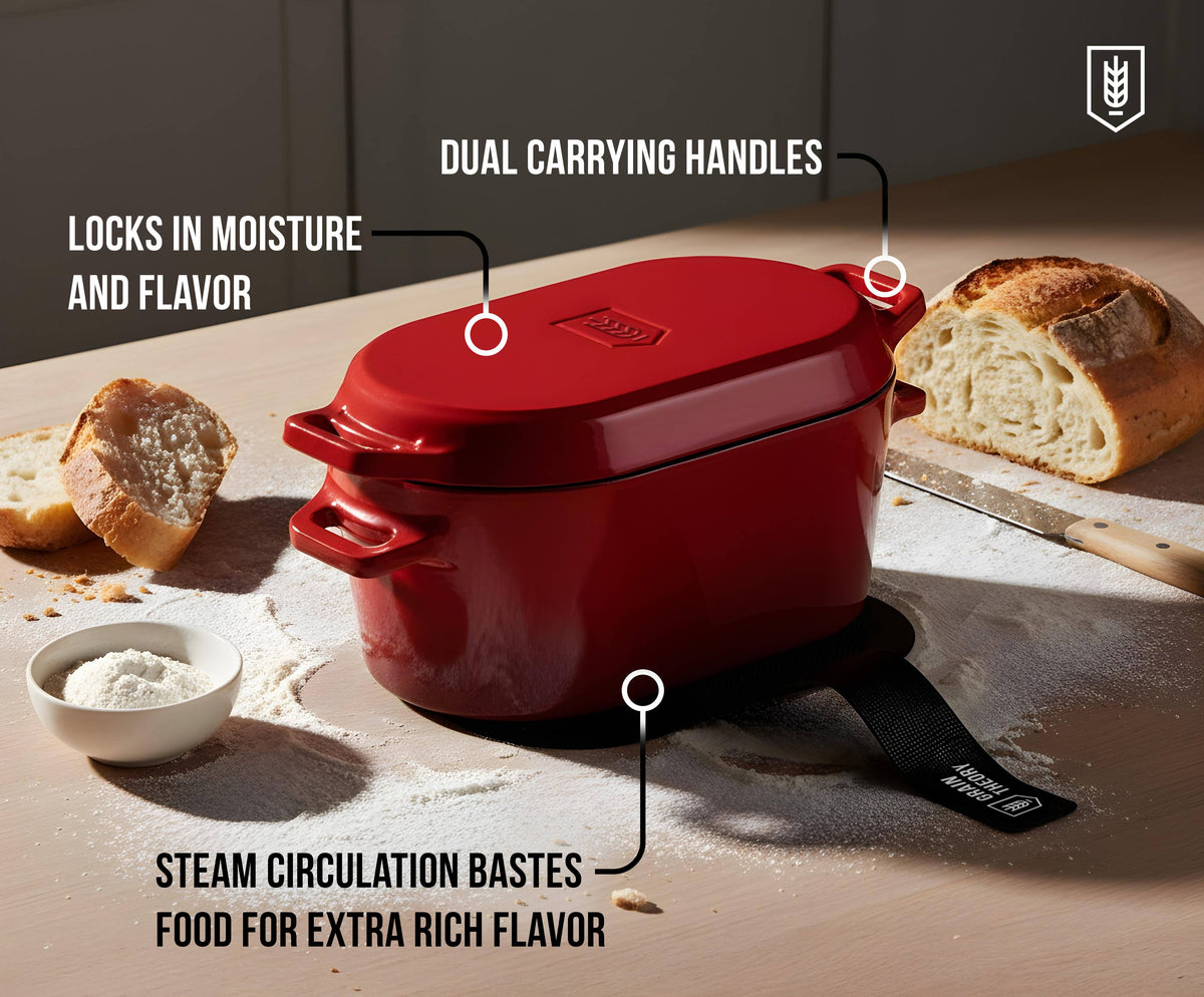 Kook - Kook Dutch Oven with Lid, Enameled Cast Iron, 3.4 qt