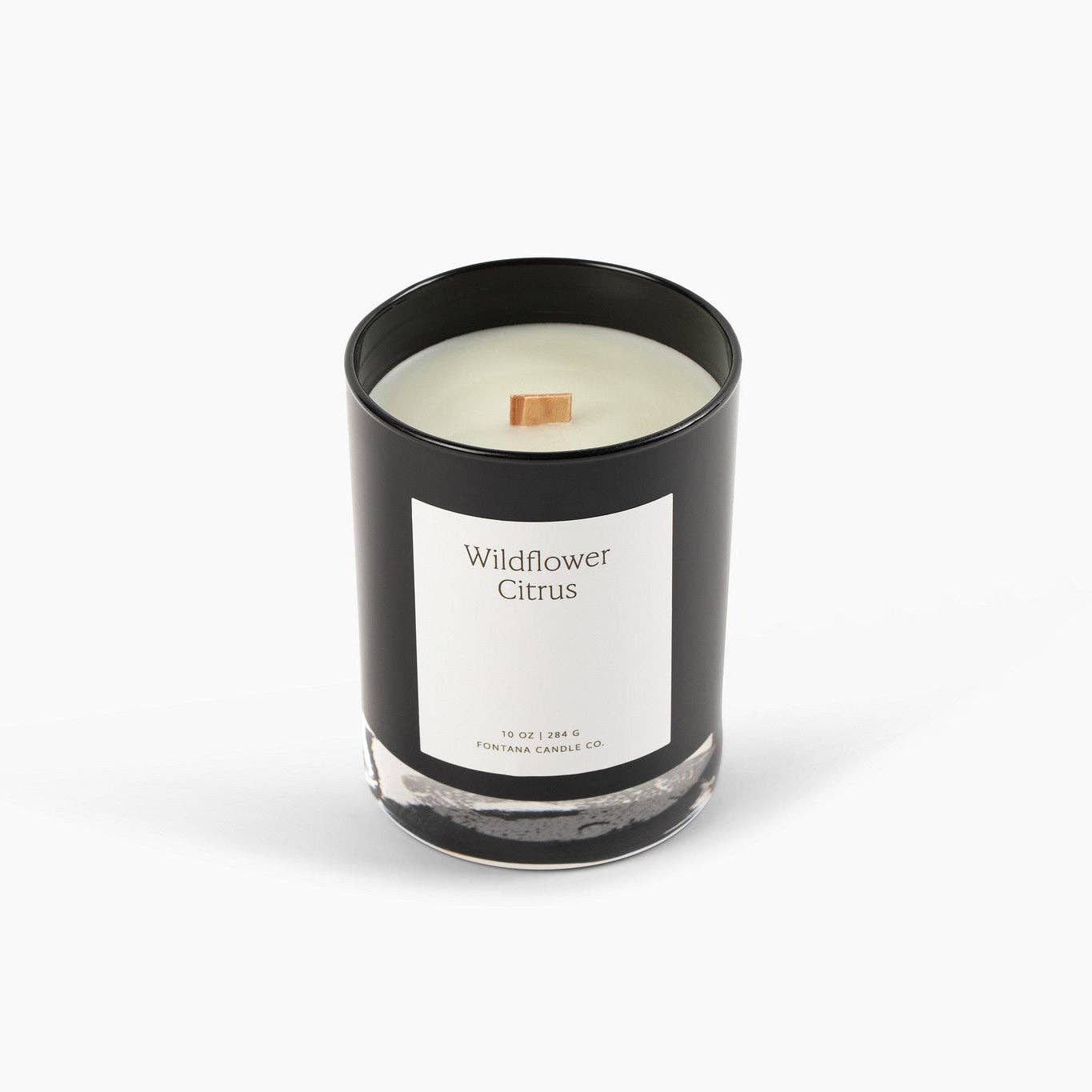 Fontana Candle Co. - Wildflower Citrus Beeswax & Essential Oil Noir Black Glass