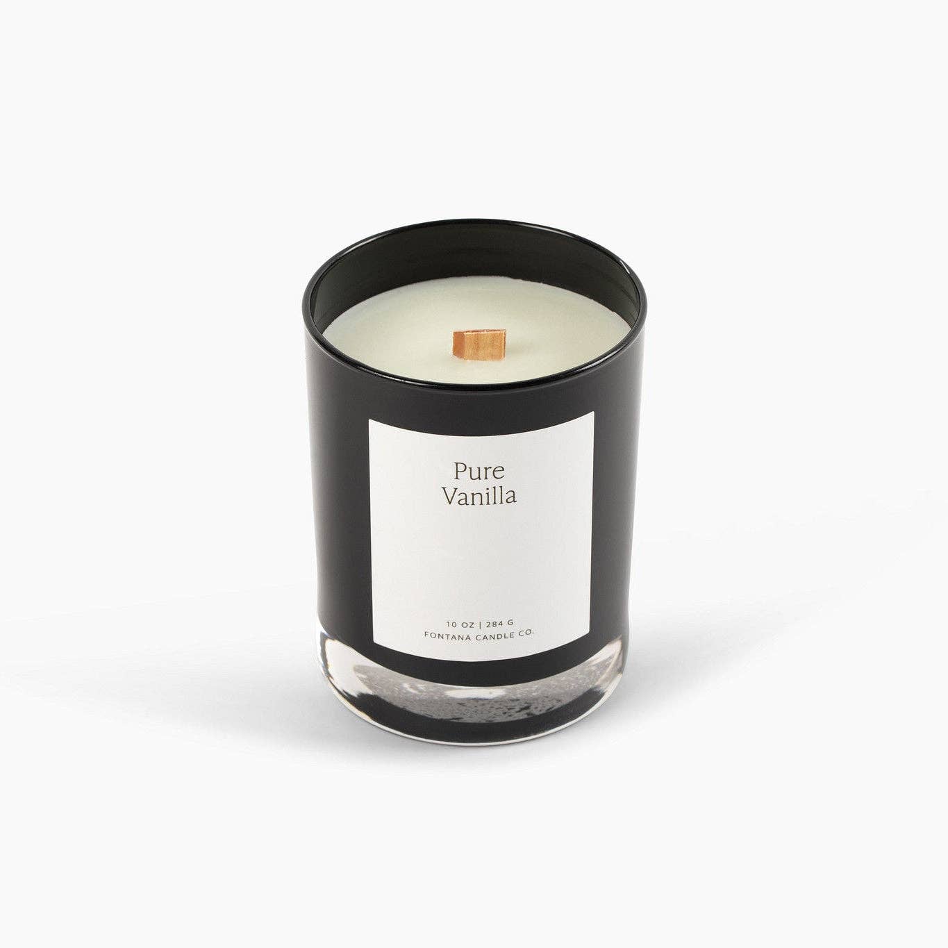 Fontana Candle Co. - Pure Vanilla Beeswax & Essential Oil Noir Black Glass Candle