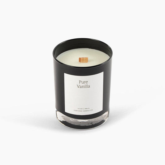 Fontana Candle Co. - Pure Vanilla Beeswax & Essential Oil Noir Black Glass Candle