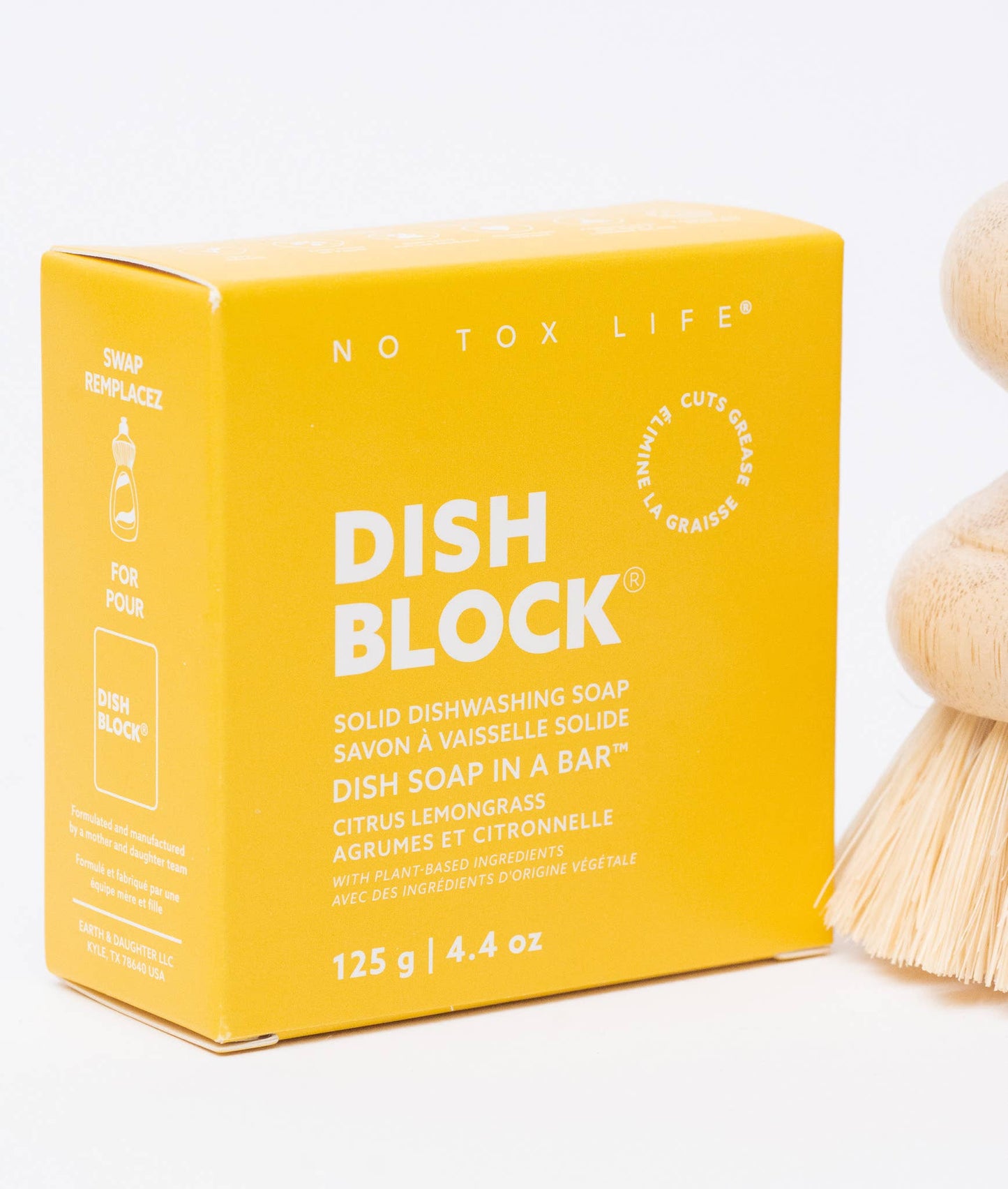 No Tox Life - DISH BLOCK® solid dish soap bar - Citrus Lemongrass - No Tox Life