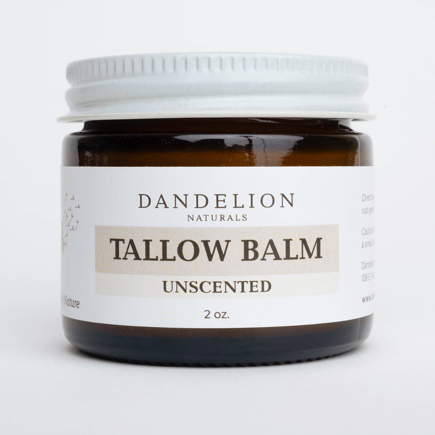 Dandelion Naturals - Unscented Grass Fed Tallow Balm with Organic Olive Oil