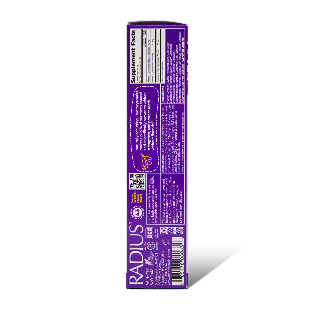 RADIUS - Super Duper Immune Support Toothpaste in Bubble Berry Mint
