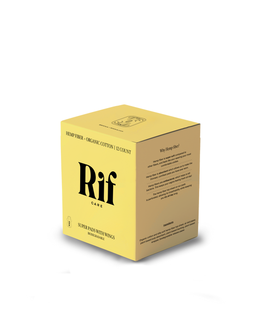 Rif Care - Super (12 ct) Organic Biodegradable Hemp Fiber Pads