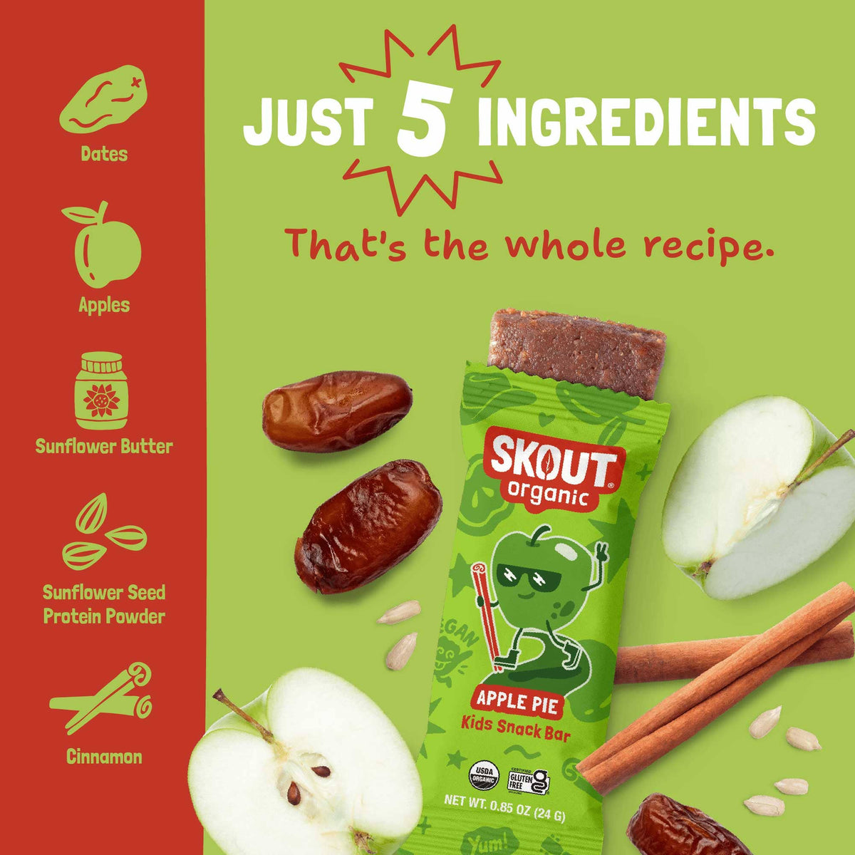 Skout Organic - Skout Organic Apple Pie Kids Snack Bar | Nut-Free