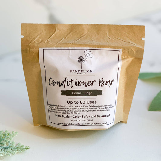 Dandelion Naturals - Conditioner Bar | Cedar Sage | Packaged | Solid Conditioner