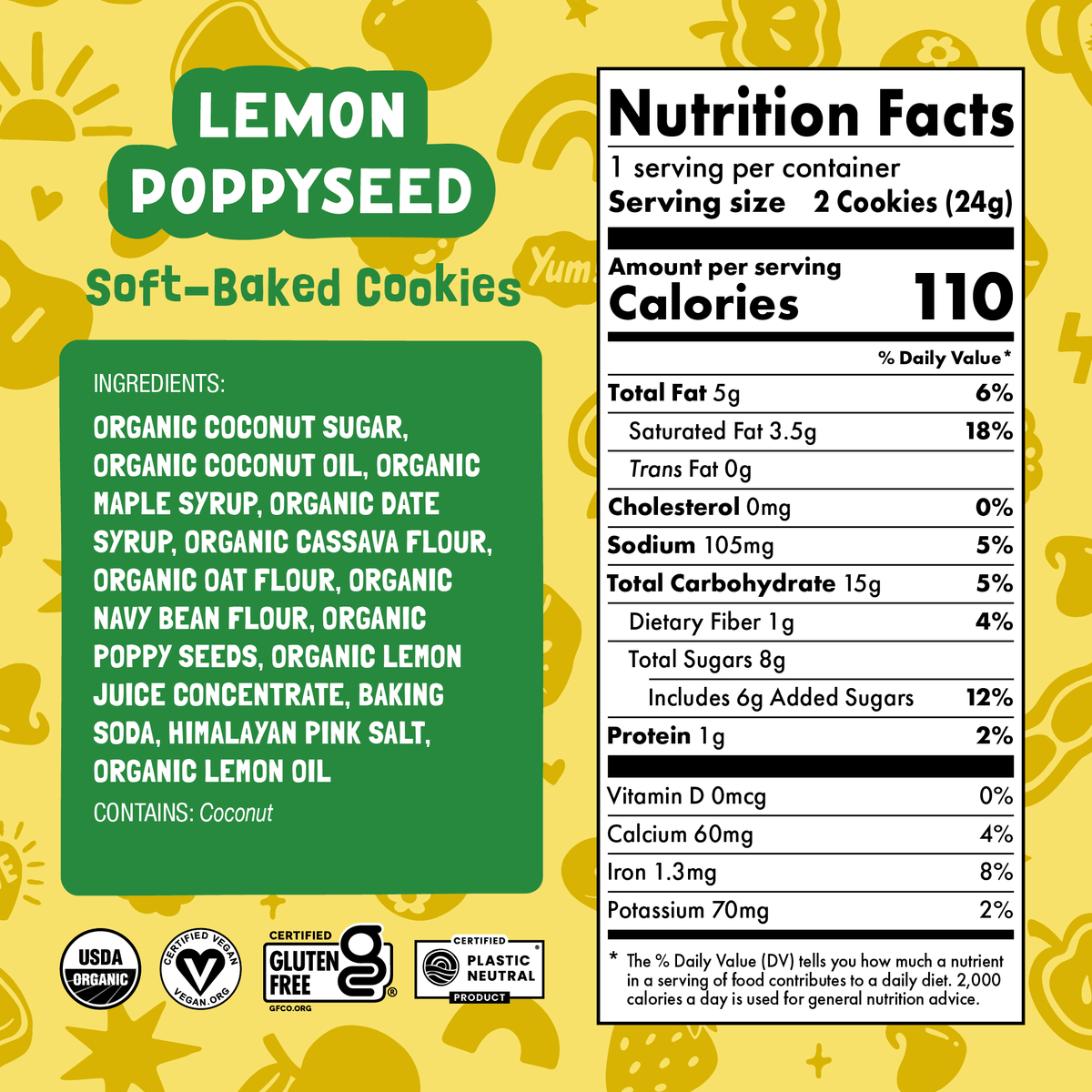 Skout Organic - Skout Organic Lemon Poppyseed Soft Baked Cookies