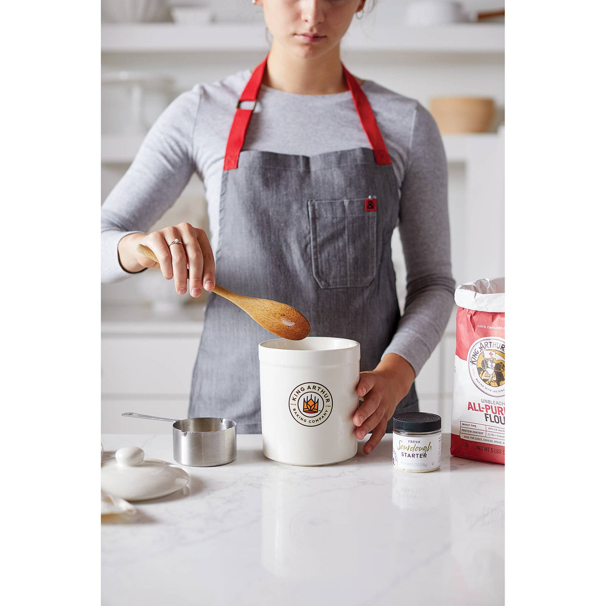 HIC - Harold Import Co. - King Arthur Baking Company Classic Sourdough Crock, 1-Quart