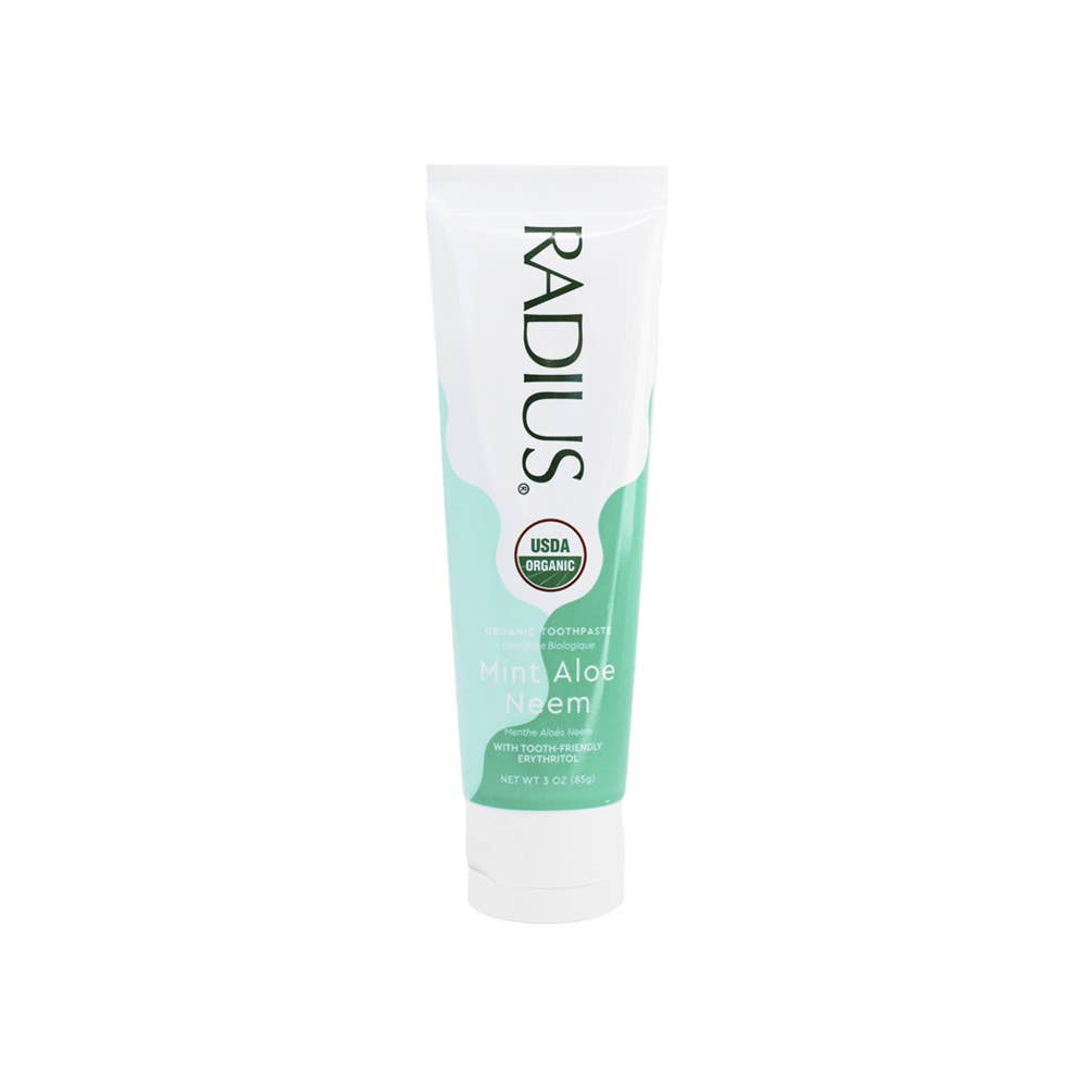 RADIUS - USDA Organic Mint Aloe Neem Toothpaste, 3oz