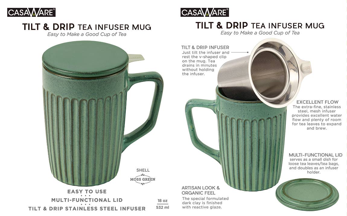 CasaWare - Tea Infuser Mug SHELL 18oz