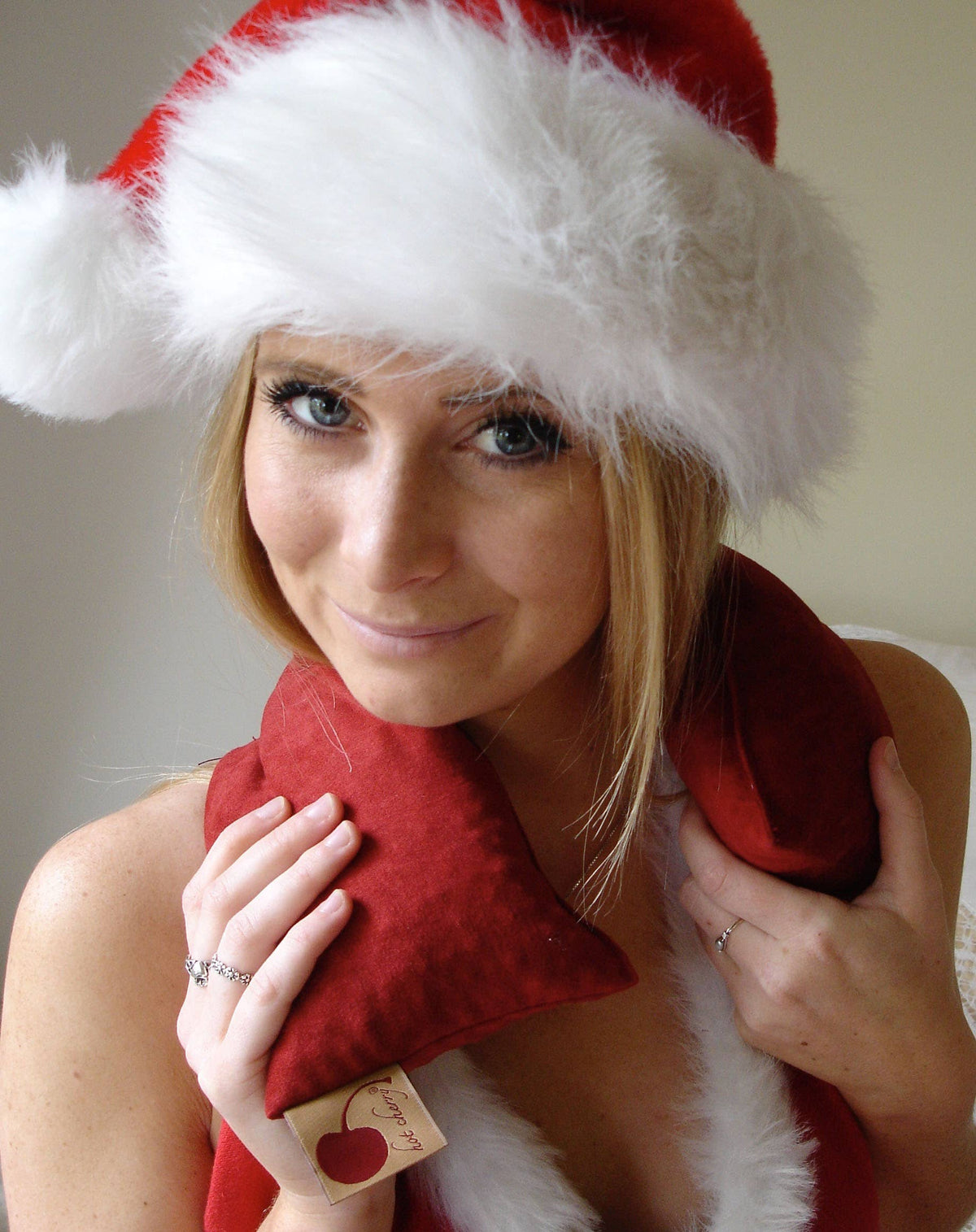 Hot Cherry Pillows - Neck Wrap -Red Ultra Suede