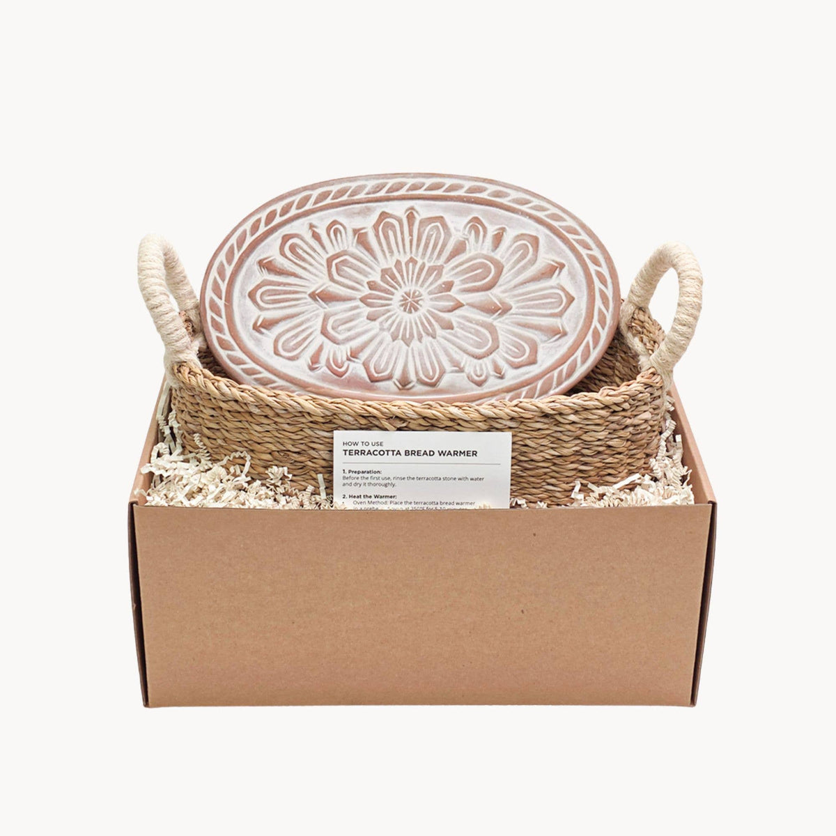 KORISSA - Handmade Bread Warmer & Wicker Basket - Flower