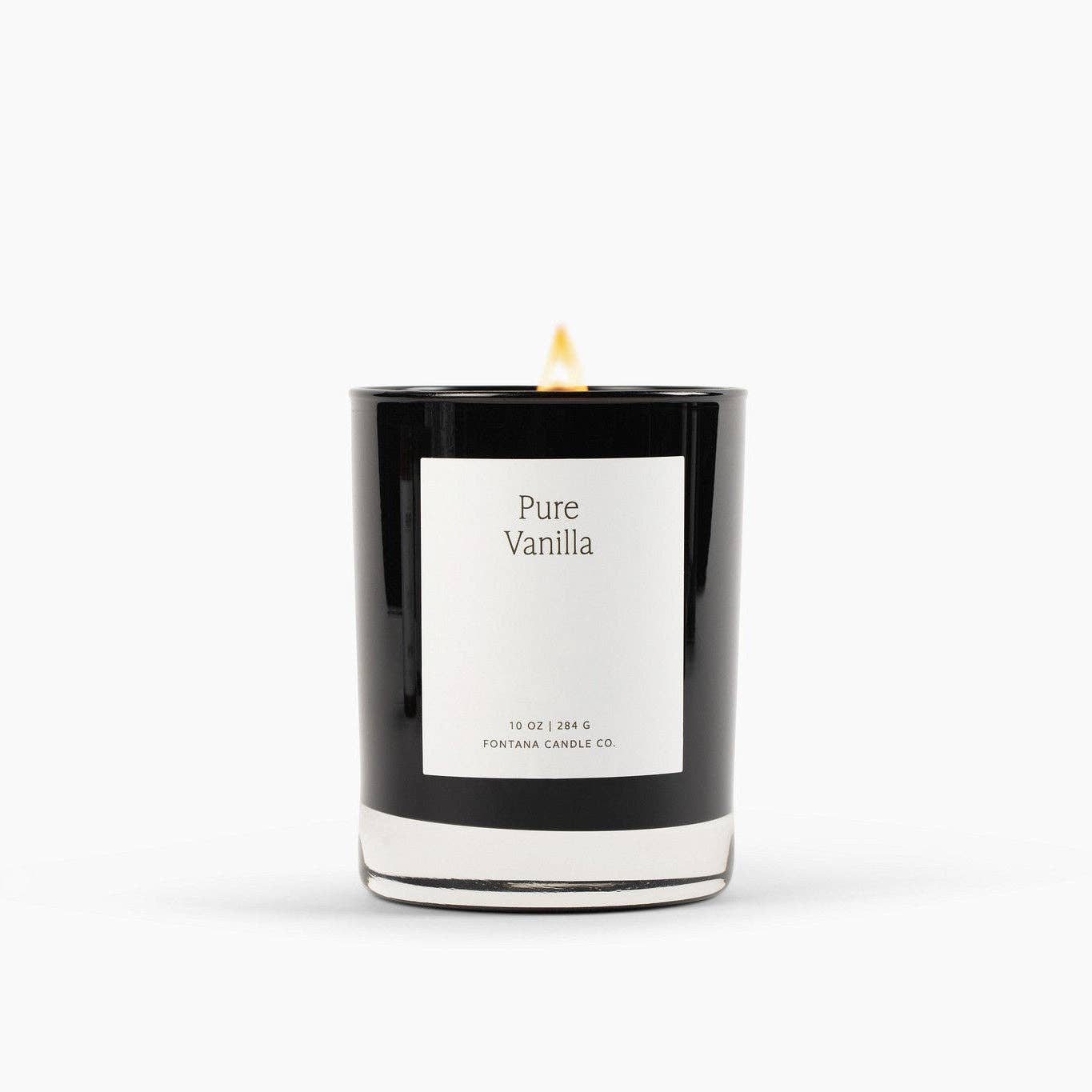 Fontana Candle Co. - Pure Vanilla Beeswax & Essential Oil Noir Black Glass Candle