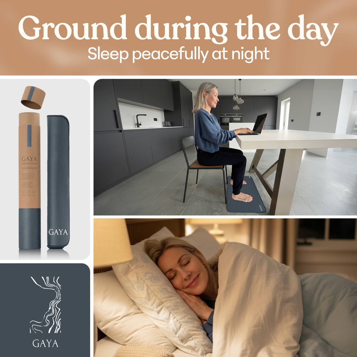 GAYA - Grounding Mat - Improve Sleep & Reduce inflammation, Blue