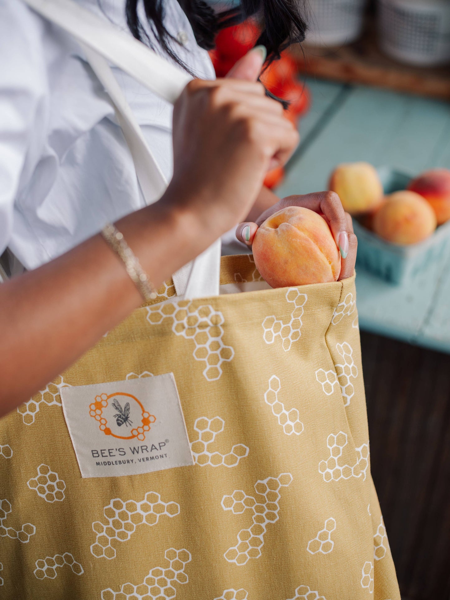Bee's Wrap - Bees Wrap Reusable Market Tote - Organic Cotton Shopping Bag